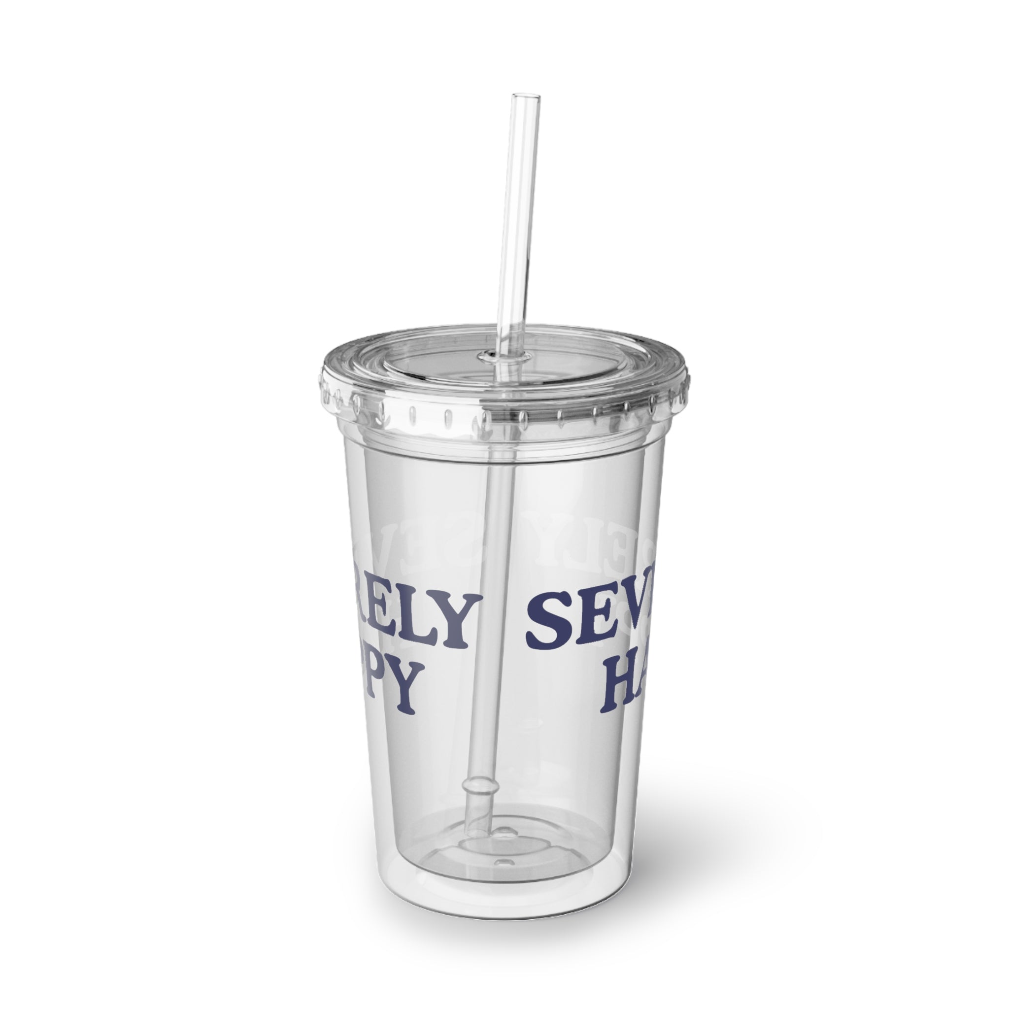 Severely Happy Clear Tumbler